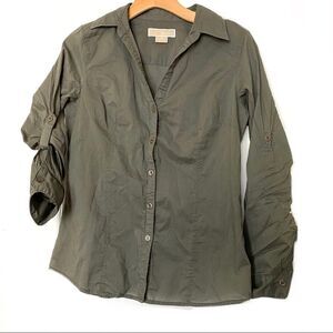 Michael Kors Green Button Down Shirt 6 S Stretch Safari Style 3 for $30 Bundle